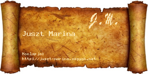 Juszt Marina névjegykártya